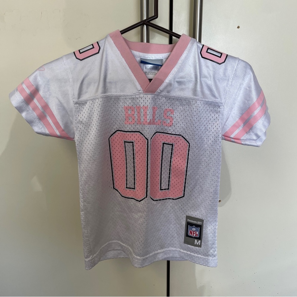 NFL Reebok Authentic Pink Jersey Buffalo Bills Kids Size 5-6 Josh Allen